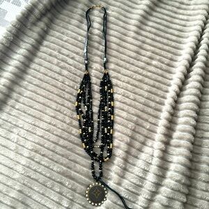Upcycled Lv Black Necklace